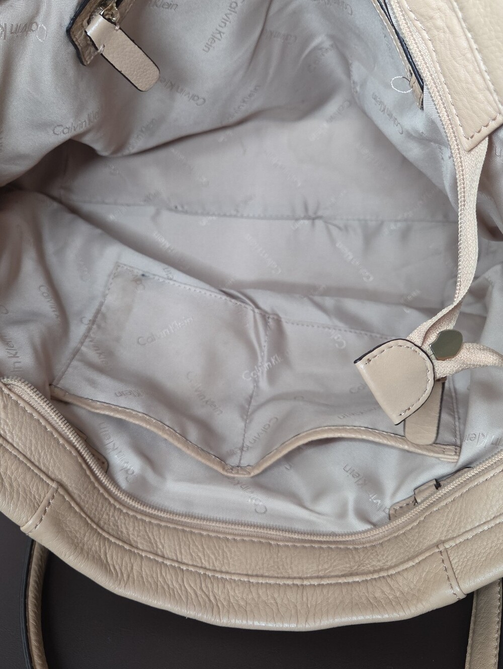 Calvin Klein Tan Tote with Gold Chain Handles - Picture 7 of 7